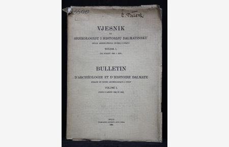 Vjesnik za arheologiju i historiju dalmatinsku, svezak 50 (za godinu 1928 i 1929). - Bulletin d'archéologie et d'histoire Dalmate, vol. 50 (pour l'année 1928 et 1929).
