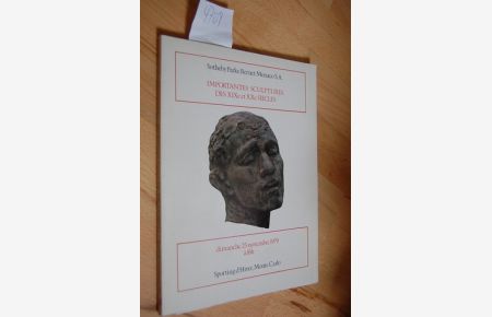 Important Sculptures des XIXe et XXe Siecles.   - Auktion// Sale 25.11.1979.