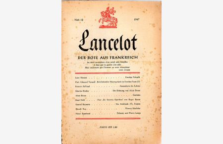 Lancelot. Monatsschrift Heft 10/1947.   - Der Bote aus Frankreich.