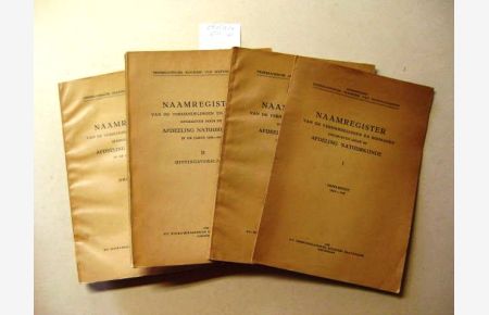 Naamresgister van de Verhandelingen en Bijdragen uitgegeven Door de Afdeeling Natuurkunde in den Jaren 1808 - 1942.