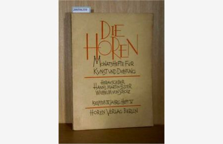 Die Horen. Monatshefte für Kunst und Dichtung. Vierter Jg. Heft V. 1927/28
