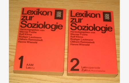 Lexikon zur Soziologie (2 Bde. )