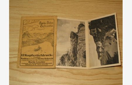 Sächs. - Böhm. Schweiz. - 12 Kupfertiefdruck - Postkarten - Rathen die Perle der Sächs. Schweiz