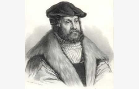 Johann der Beständige Kurfürst von Sachsen (1468-1532). Lithographie von M. Knäbig um 1840.