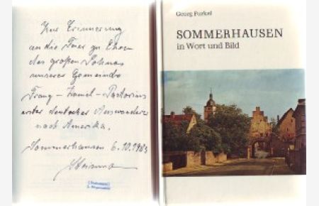 Sommerhausen in Wort und Bild.   - Geschichtliche und kulturgeschichtliche Darlegungen nach Quellen.