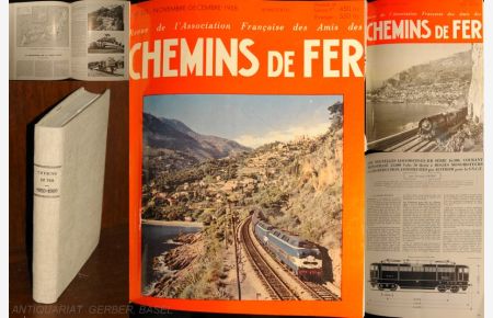 Chemins de Fer. Sammlung von 15 Heften 1958-1960.   - Revue de l'Association Française des Amis des Chemins de Fer (1958: No.208-213 / 1959: No.214-215, 217-219 / 1960: No.220, 222, 224-225).