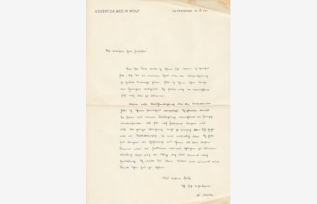 Autograph. Brief mit eigenh. Unterschrift, 1 Seite, 8° [30 x 21 cm], dat. vom 17. Dezember 1947.