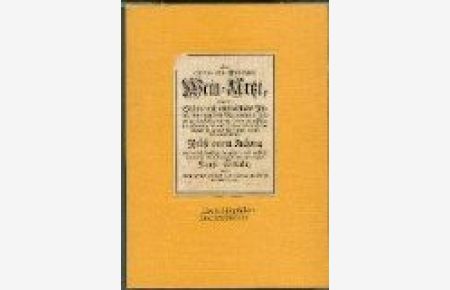 Der curieus- und offenhertzige Wein-Artzt. Reprint der Ausgabe von 1753