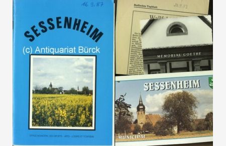 Sessenheim (Sesenheim). Broschüre mit Texten und Abbildungen zum Ort [Texte Französisch und Deutsch]. Dazu fünf Beigaben.