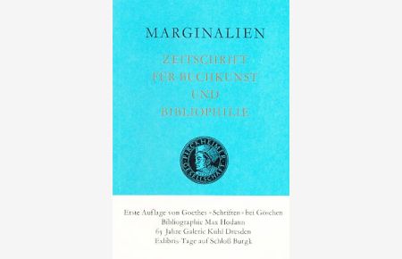 Marginalien 117 / 1990. Zeitschrift für Buchkunst und Bibliophilie.   - Hrsg. von der Pirckheimer Gesellschaft.