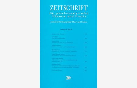 Heft 1-4: Zeitschrift für psychoanalytische Theorie und Praxis. Jahrgang X, 1995.
