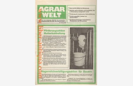 Agrarwelt Folge 140 - 28. Februar 1985 - Zeitschrift für Förderung, Beratung und Information des Bundesministeriums für Land- und Forstwirtschaft