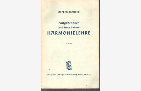Aufgabenbuch zu E. Friedr. Richters Harmonielehre
