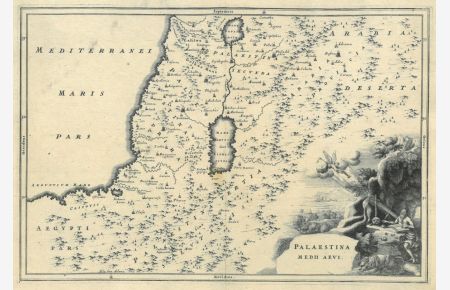Palaestina medii aevi. Historische Karte des Hl. Landes.