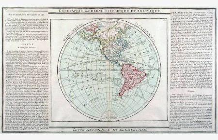 Weltkarte der westlichen Hemisphäre.