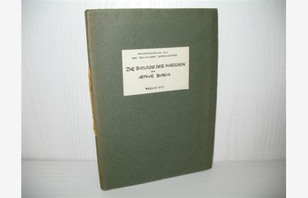 Zur Biologie des Märchens.   - (Sonderabdruck aus: Preußische Jahrbücher 1905).