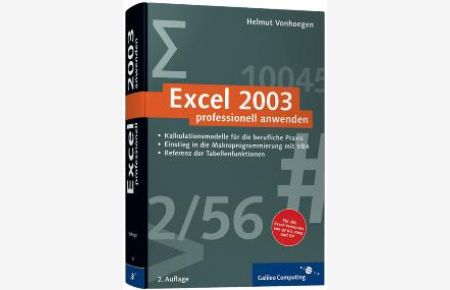 Excel 2003 professionell anwenden (Gebundene Ausgabe) von Helmut Vonhoegen