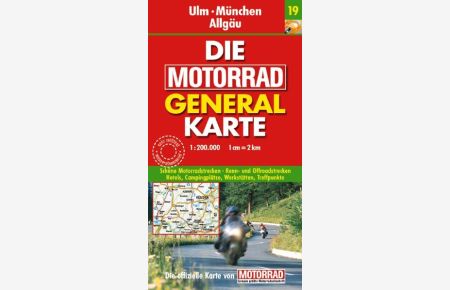 Die Motorrad Generalkarte Deutschland 19. Ulm, München, Allgäu