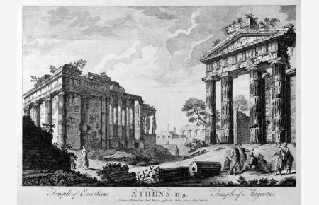 Temple of Erictheus. Das Erechtheion auf der Akropolis, rechts Temple of Augustus.