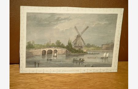 Die Lombardsbrücke. Kolorierter Stahlstich aus *Hamburg in seiner gegenwärtigen Gestalt und seine reizende Umgebung * bei Berendsohn um 1850 nach J. Gottheil durch Poppel und Kurz.