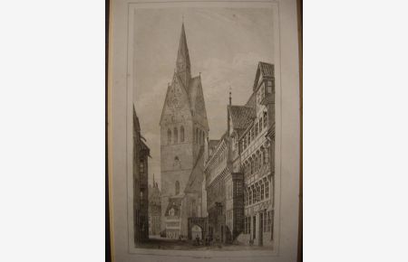 Hannover Köbelinger Straße mit Blick auf die St. Georgs-Kirche,   - Teilansicht, Eglise St.George et rue Koeblinger,