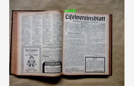 Eifelvereinsblatt. 12. (1911) und 13. (1912) Jahrgang (in 1 Band).   - Hrsg. vom Eifelverein, Bonn.