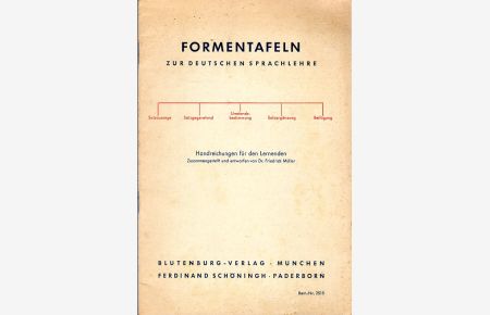 Formentafeln zur Deutschen Sprachlehre.   - Handreichungen für den Lernenden.