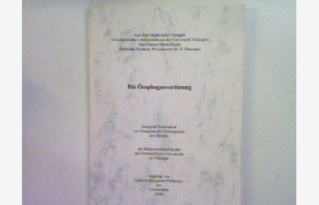 Ösophagusverätzung - Dissertation Margarete Pfeilmeier