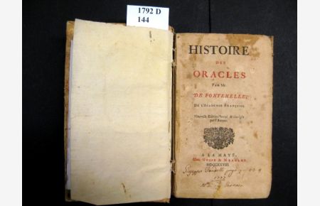 Histoire des oracles.   - Et en plus: Lettres Galantes de Monsieur le Chevalier d'Her...