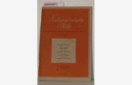 Nordwestdeutsche Hefte, Heft 7/1947, Juli 1947