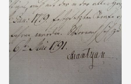 Hs. Anweisung mit Unterschrift an 'die Inhaber der Klosterlichen Reuter Pferde'. Gegeben Preetz den 6ten Mai 1791. 1 Seite. 4°. Gefaltet.