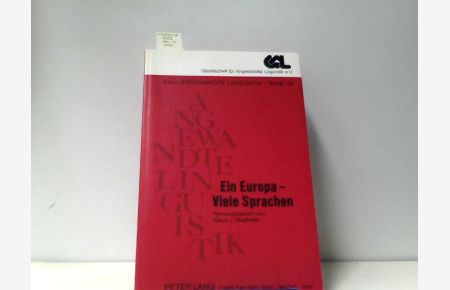 forum Angewandte Linguistik, Band 22: Ein Europa - Viele Sprachen. Kongressbeiträge zur 21. Jahrestagung der Gesellschaft für Angewandte Linguistik GAL e. V.