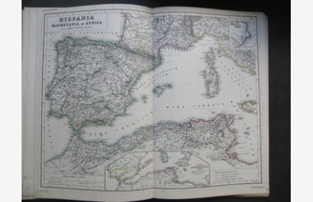 Hispania, Mauretania et Africa. Landkarte. [Spanien, Mauretanien und Afrika. ] (aus: Atlas Antiquus. Zwölf Karten zur alten Geschichte. )  - Modulus 1: 5, 000 000.