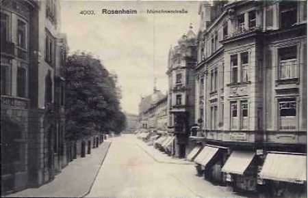Rosenheim - Münchnerstraße.   - Lichtdruck-Ansichtskarte nach Fotografie - Nr. 4003.