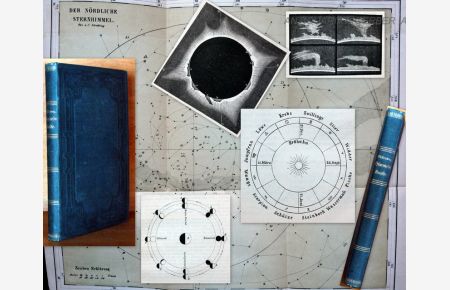 Populäre Himmelskunde und astronomische Geographie.   - Herausgegeben von F. und C. Strübing. Mit drei Karten und in den Text gedruckten Abbildungen.