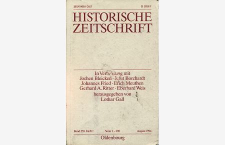 Historische Zeitschrift. Band 259, Heft 1.