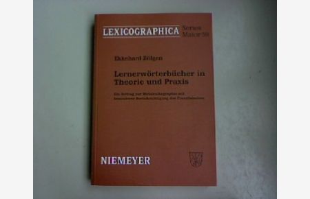 Lernwörterbücher in Theorie und Praxis.   - Series Maior 59.