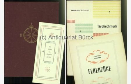 Bauersche Giesserei. Katalog der lieferbaren Schriften. Mit teils farbigen Beispielen. Dazu drei BEIGABEN.