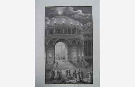 Persische Szene am Tempel. Kupferstich von Clemens Kohl n. V. Kininger, Wien 1800