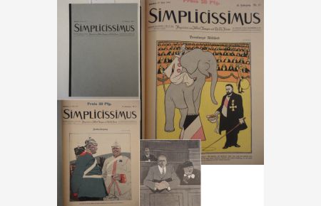 Simplicissimus Nr. 8 / 1910 und Nr. 13 / 1910 in einem Heft zusammengebunden