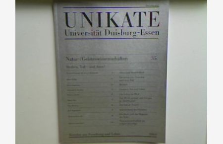 Altern und Sterblichkeit. - in : Unikate Nr. 35 - Natur-/Geisteswissenschaften: Sterben, Tod - und dann?.   - Berichte aus Forschung und Lehre;