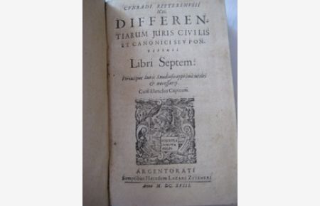 Differntiarum juris civilis et cononici seupontificii libri septem