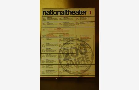 200 Jahre Nationaltheater Mannheim. Geschichte und Jubiläum. Mit Bildern von Heinz Bohnert, Walter Neusch, Gerhard Vormwald und angelika Weimer.