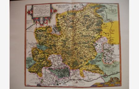 Landkarte Baden Württemberg Reproduktion nach einem kolorierten Stich von Ortelius von 1595