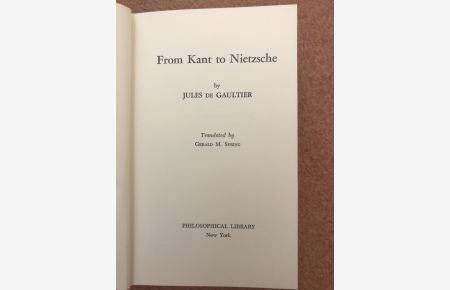 From Kant to Nietzsche