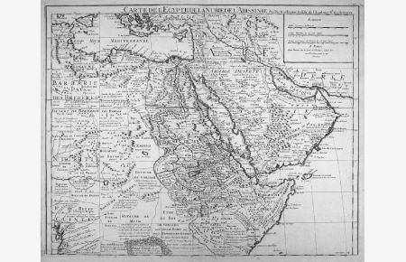 Carte de L`Egypte de al Nubie de L`Abissinie.