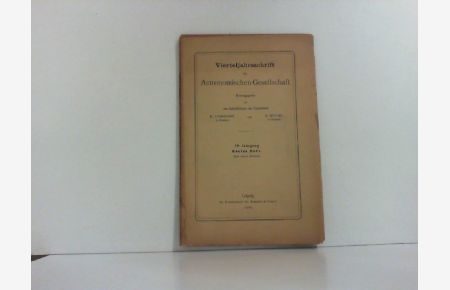 Vierteljahrsschrift der Astronomischen Gesellschaft 59. Jahrgang, 1. Heft - 1924.