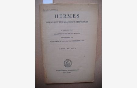 Der Kommos in Aischylos' Choephoren.   - [Sonder-Abdruck aus:] Hermes. Zeitschrift für klassische Philologie. 67. Band. Heft 3.