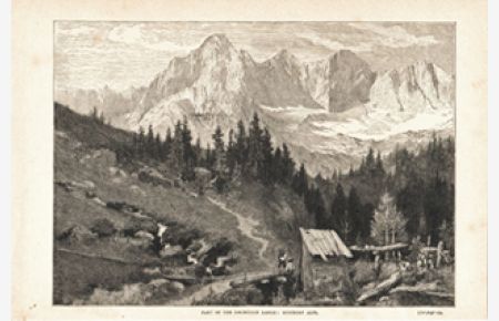 Dachstein Dachsteingebirge Alpen Salzburg Österreich Original Holzstich Engraving