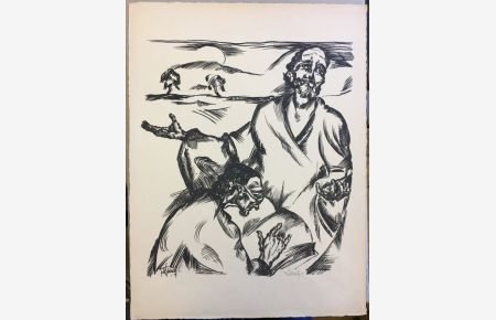 Osterspaziergang (aus einer Folge zu Goethes Faust).   - Lithographie.